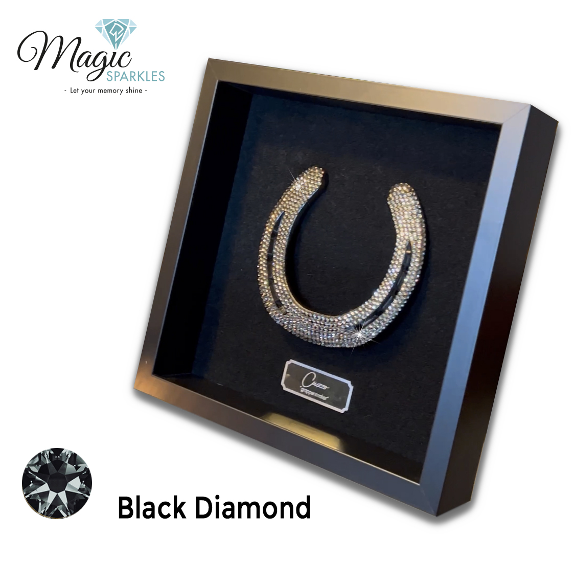 Magic Sparkle hoefijzer paard Black Diamond